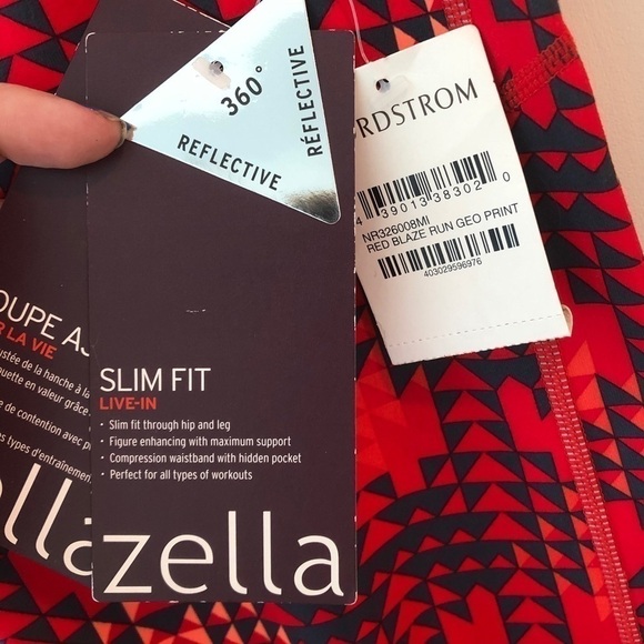 Zella Red Blaze Run Geo Print Leggings Size M - Picture 9 of 16